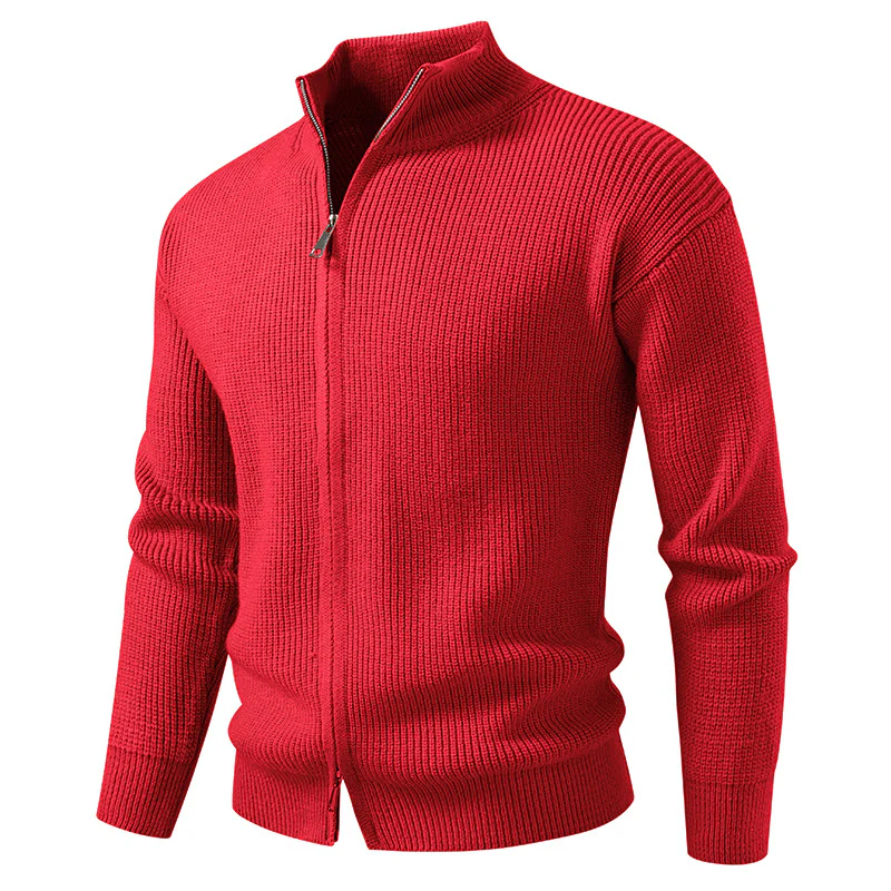Herren Strickjacke mit hohem Kragen und durchgehender Reißverschluss Heidi-Mode - Image 10