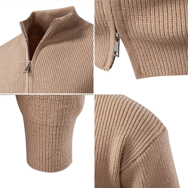 Herren Strickjacke mit hohem Kragen und durchgehender Reißverschluss Heidi-Mode - Image 6