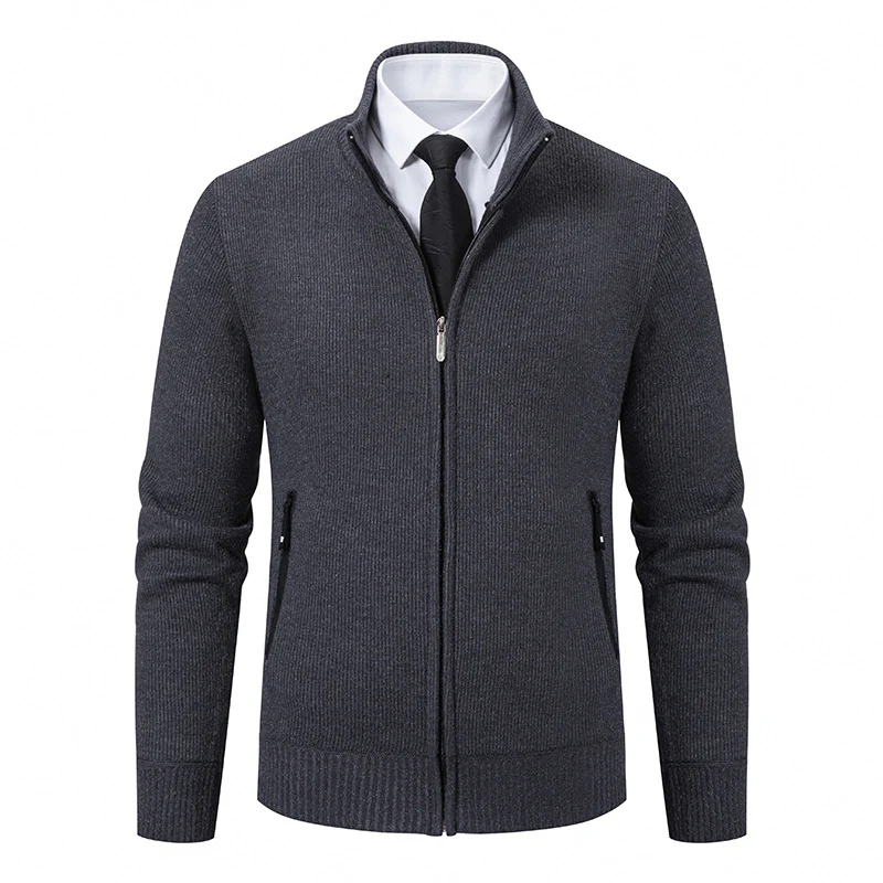 Herren Strickjacke mit hohem Kragen und modernen Reißverschlusstaschen Heidi-Mode - Image 2