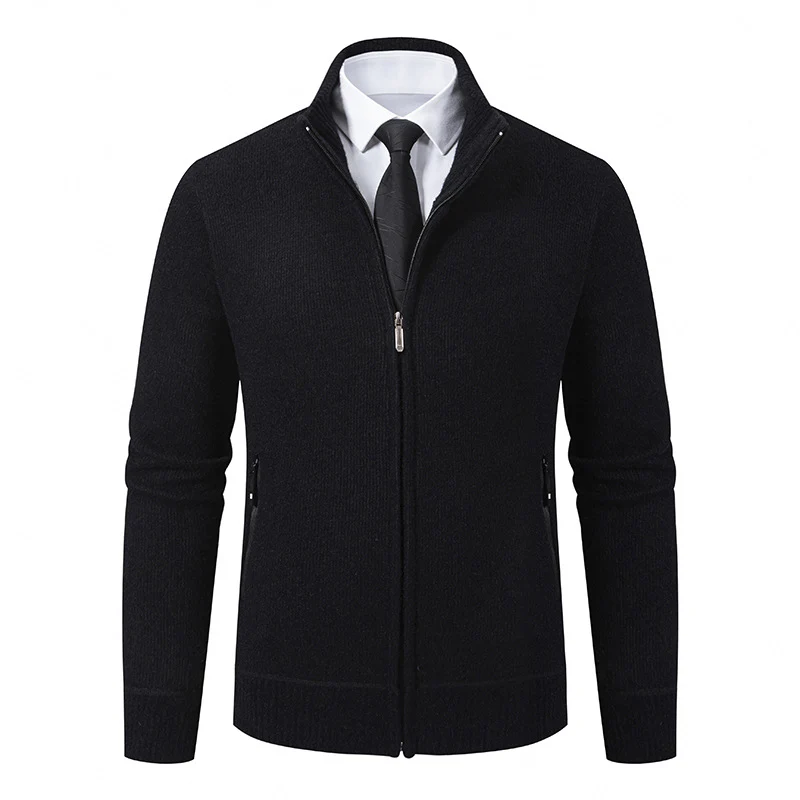 Herren Strickjacke mit hohem Kragen und modernen Reißverschlusstaschen Heidi-Mode - Image 4