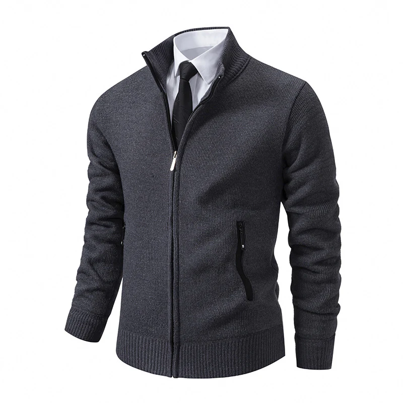 Herren Strickjacke mit hohem Kragen und modernen Reißverschlusstaschen Heidi-Mode - Image 8