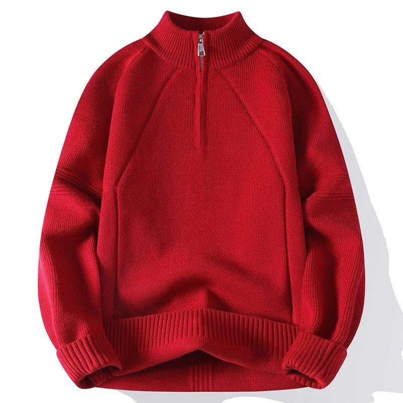 Herren Strickpullover mit hohem Kragen und Reißverschluss Heidi-Mode - Image 2