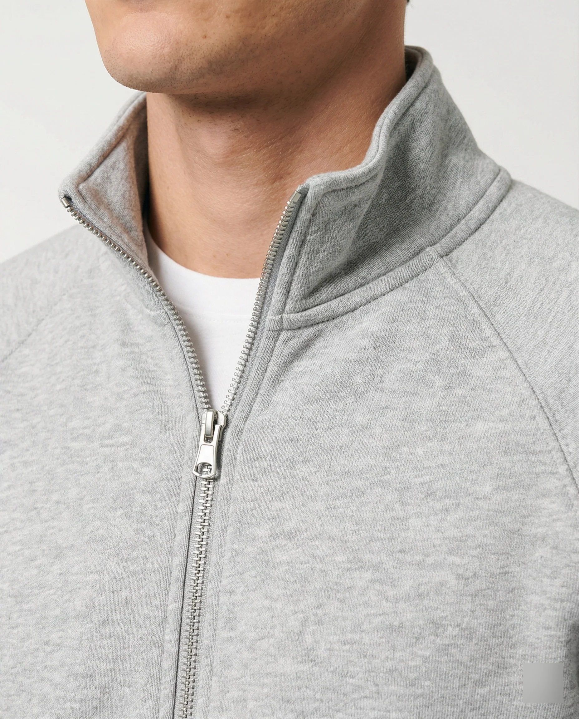 Herren strukturierte Stehkragen-Sweatjacke mit Raglanärmeln und durchgehendem Reißverschluss Heidi-Mode - Image 2