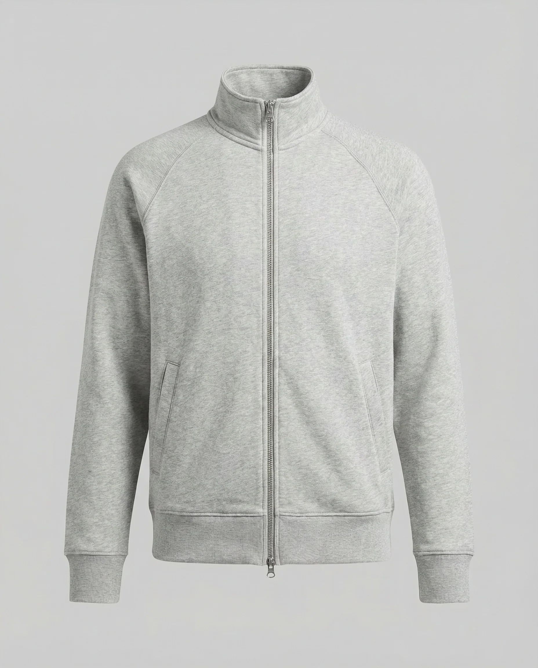 Herren strukturierte Stehkragen-Sweatjacke mit Raglanärmeln und durchgehendem Reißverschluss Heidi-Mode - Image 5