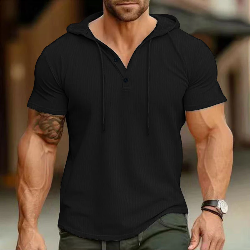 Herren Sweatshirt mit Kapuze und Kontrastknöpfen Heidi-Mode - Image 5