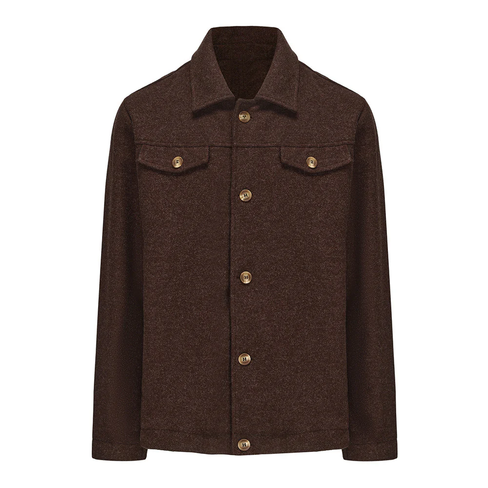 Herren Trendige Baumwolljacke mit goldfarbenen Knöpfen und aufgesetzten Taschen Heidi-Mode - Image 5