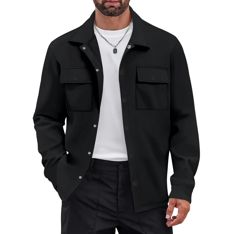 Herren vielseitige Flanelljacke mit aufgesetzten Taschen und modernem Schnitt Heidi-Mode - Image 6