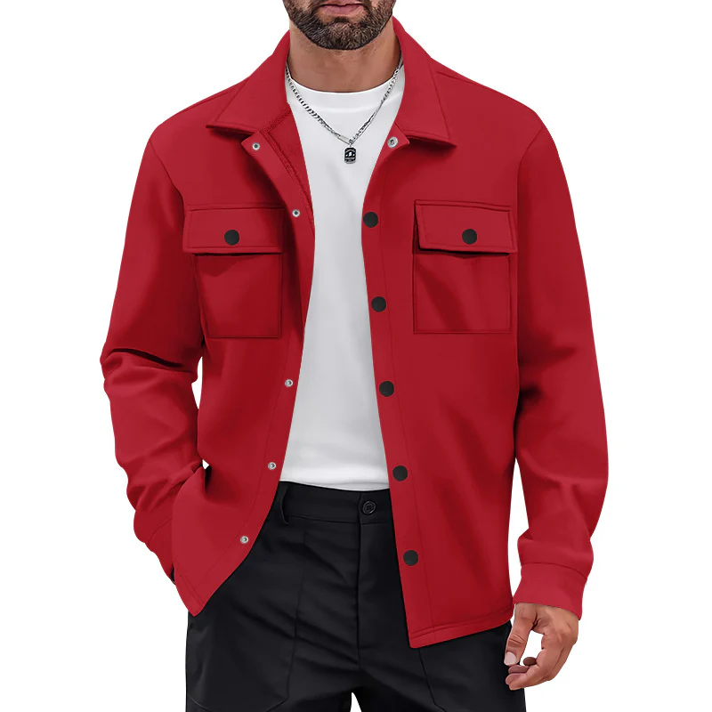 Herren vielseitige Flanelljacke mit aufgesetzten Taschen und modernem Schnitt Heidi-Mode - Image 7