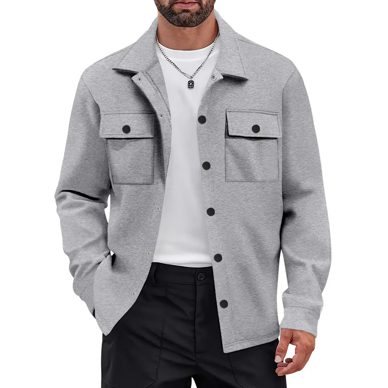 Herren vielseitige Flanelljacke mit aufgesetzten Taschen und modernem Schnitt Heidi-Mode - Image 8