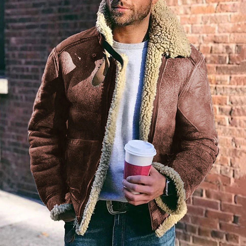 Herren gefütterte Lederjacke im Vintage-Stil Heidi Mode - Image 2