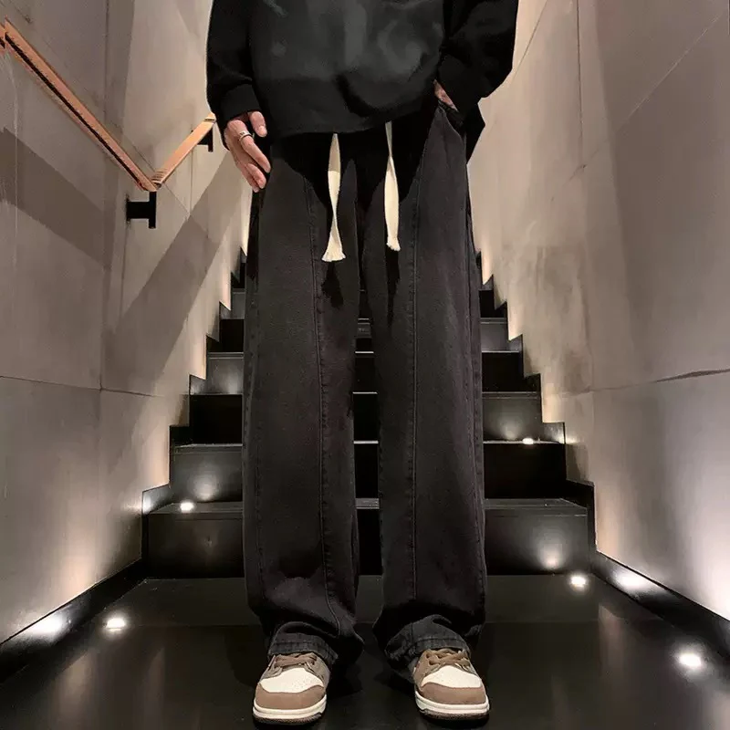 Herren weite Denim-Hose im urbanen Stil mit lässigem Schnitt und bequemem Gummizug Heidi-Mode - Image 6