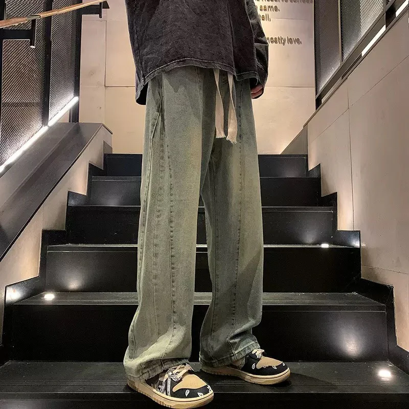 Herren weite Denim-Hose im urbanen Stil mit lässigem Schnitt und bequemem Gummizug Heidi-Mode - Image 8