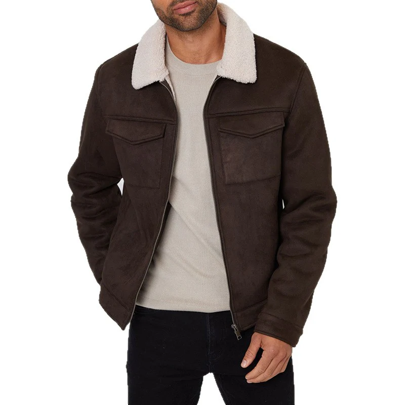 Herren Wildlederjacke mit warmem Kragen - Image 5