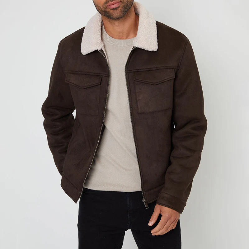 Herren Wildlederjacke mit warmem Kragen - Image 6