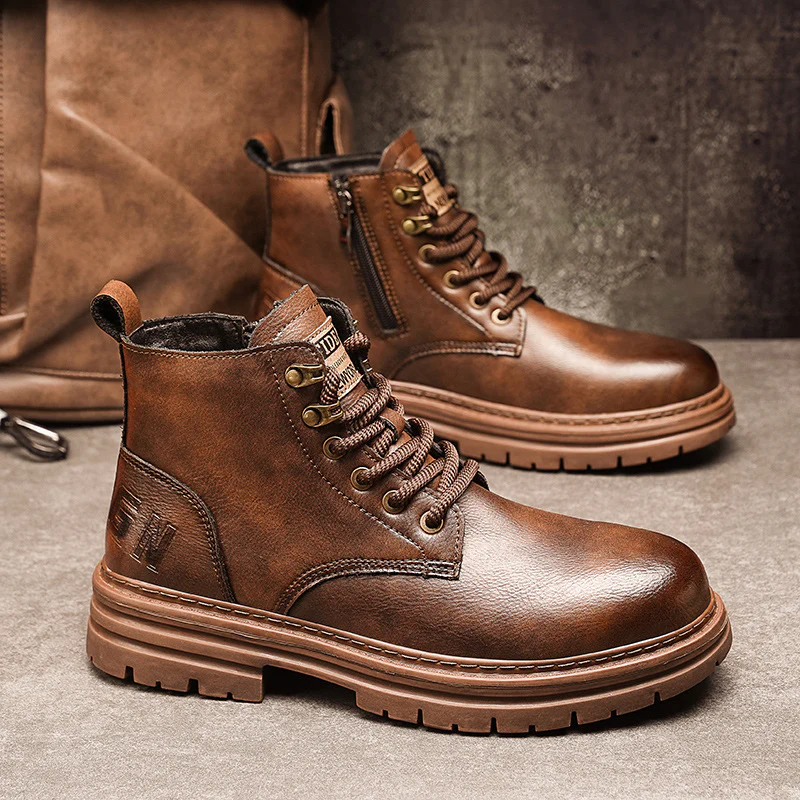 Herren Winterstiefel mit strapazierfähigem Obermaterial und rutschfester Sohle Heidi Mode