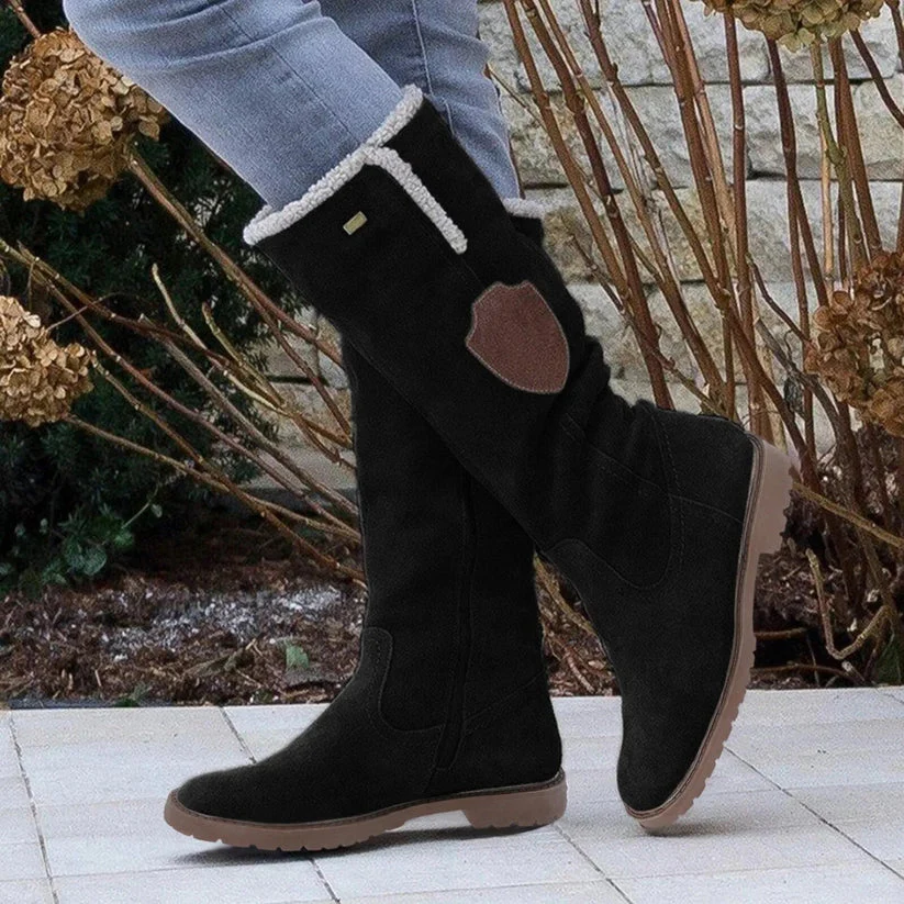 Hyggelige hohe Sherpa-Stiefel aus Wildleder Heidi Mode - Image 2