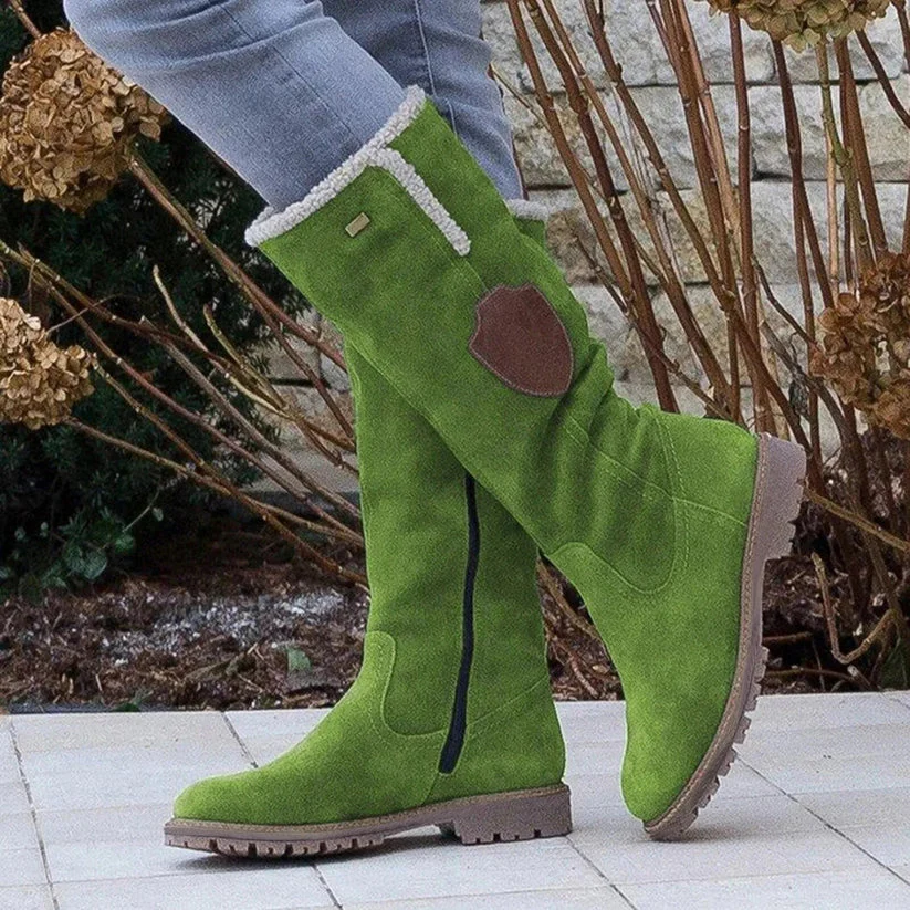 Hyggelige hohe Sherpa-Stiefel aus Wildleder Heidi Mode - Image 3
