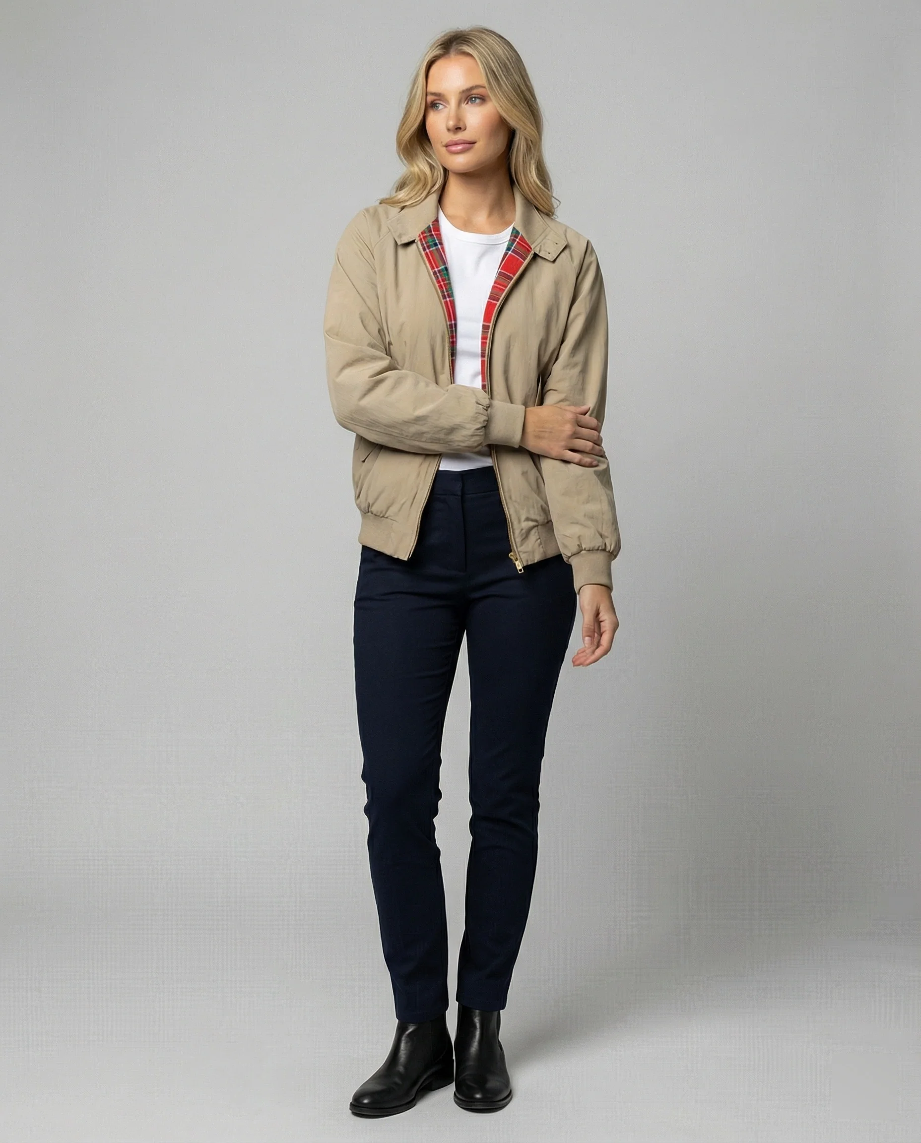 Jacke Khaki Stehkragen Workwear Baseball Uniform Herbst - Image 3