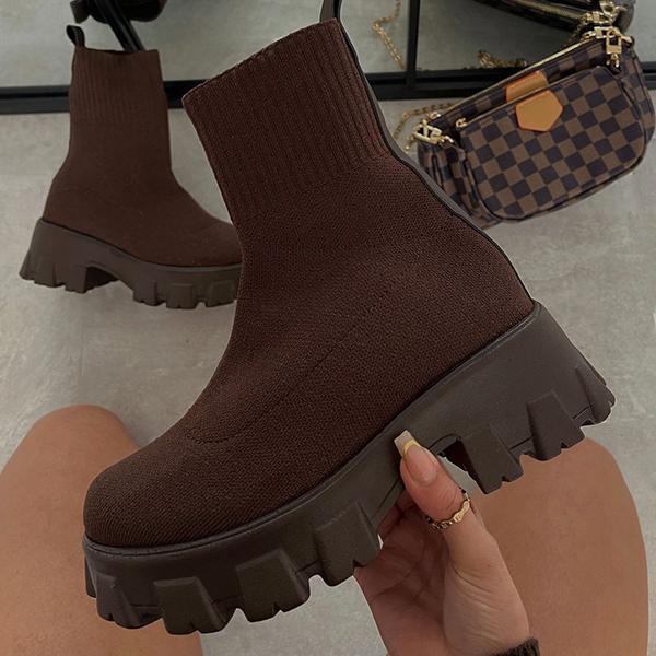 Stiefeletten - Chunky - Plattform - Sockenschuhe - Damenstiefel Heidi Mode - Image 7