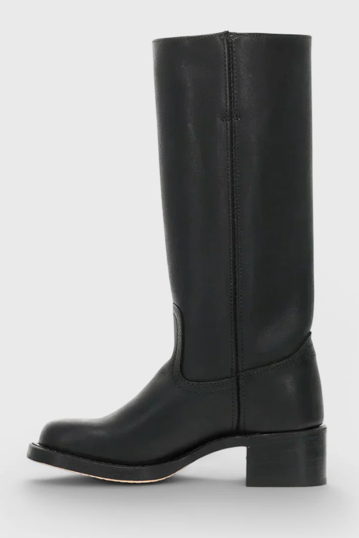 Knielange Stiefel - Damen Weite Wade Stiefel mit Blockabsatz Heidi Mode - Image 4