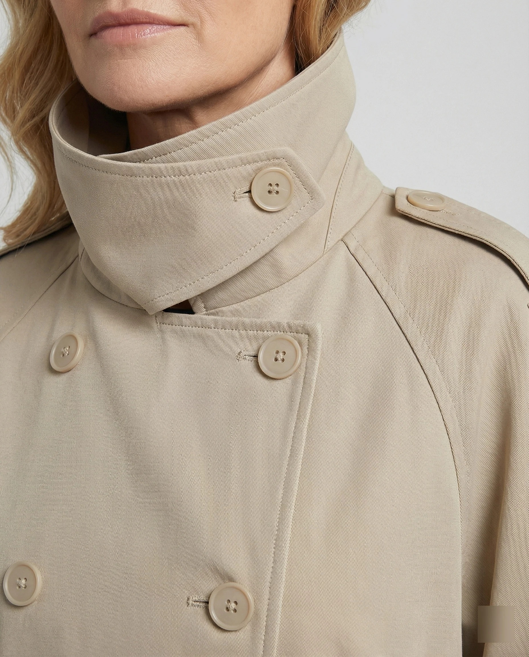 Kurze Zweireihige Windjacke mit Stehkragen für Damen Frühling - Image 2