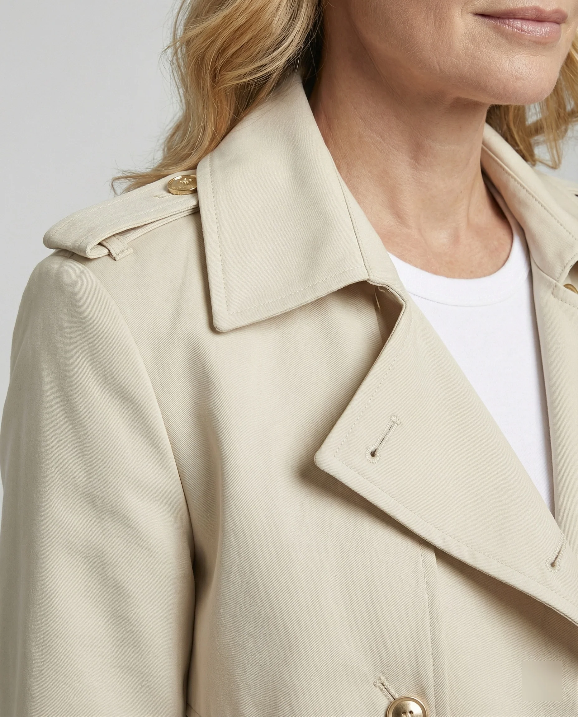 Kurzer Damen Trenchcoat Apricot Britischer Stil Leichte Herbst Jacke - Image 2