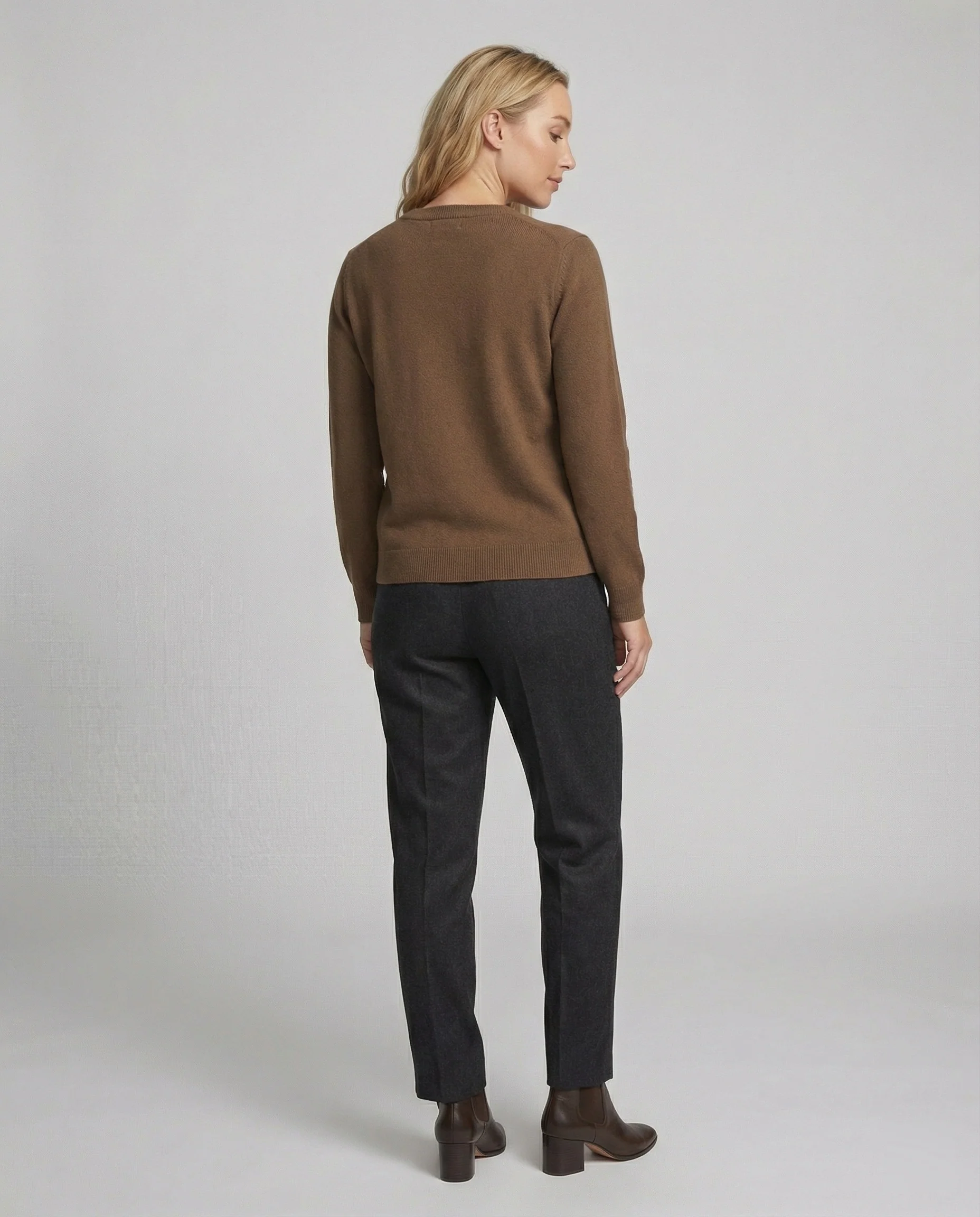 Kuscheliger Damen Strickpullover Rundhals Langarm Plus Size Loose Fit - Image 4