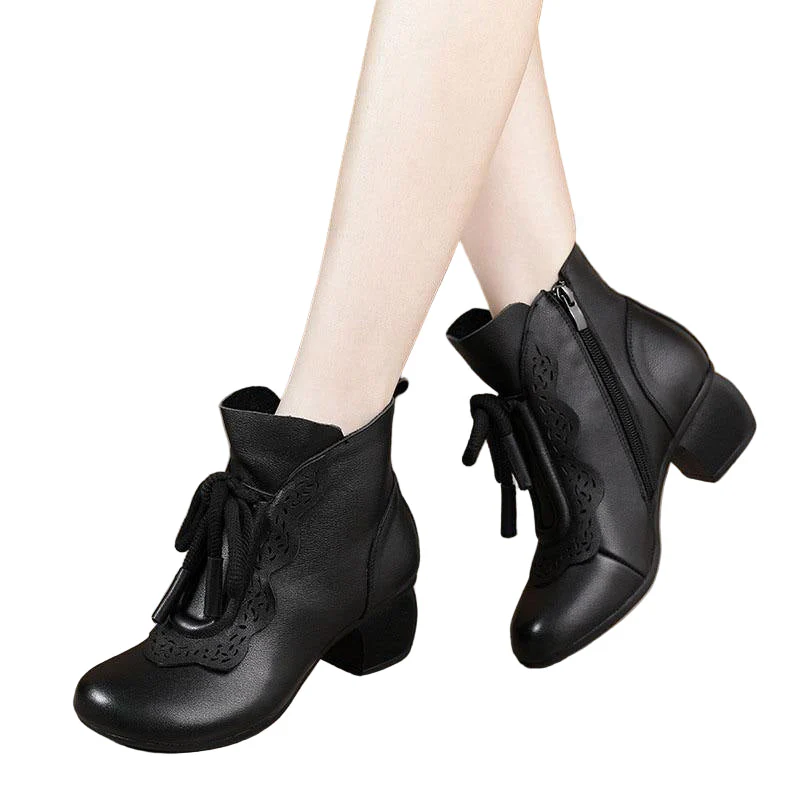 Damen Schnürstiefel mit Reißverschluss Heidi Mode - Image 4