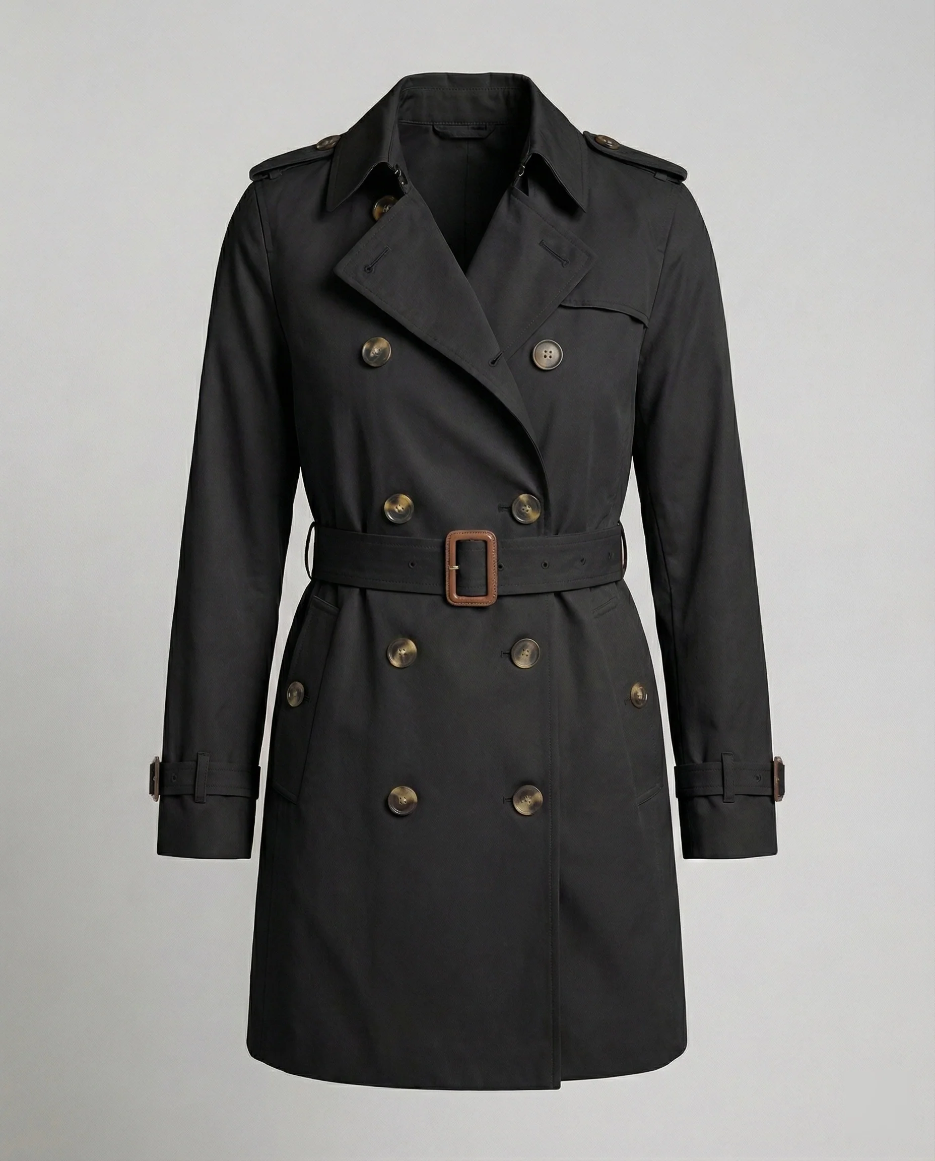 Lässiger Damen Trenchcoat Oversize Design Herbst Jacke in Grau - Image 6