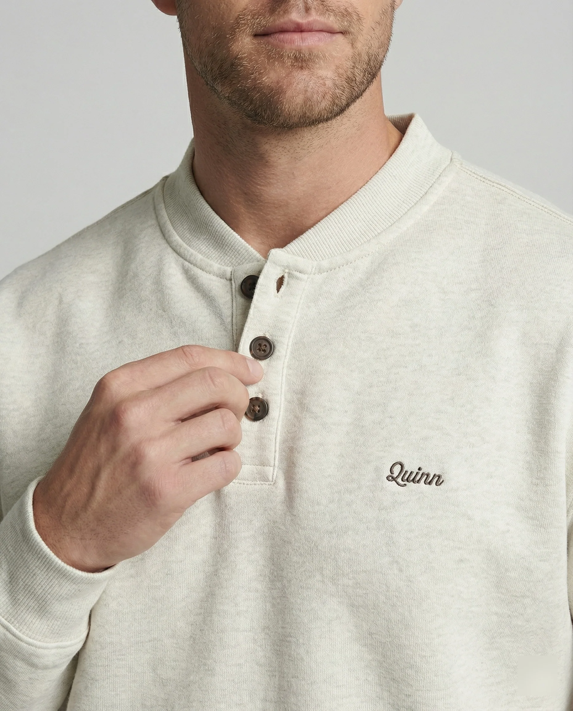 Lässiger Herren Hoodie Surrounded by a wall Kapuzenpullover Grau Meliert - Image 2