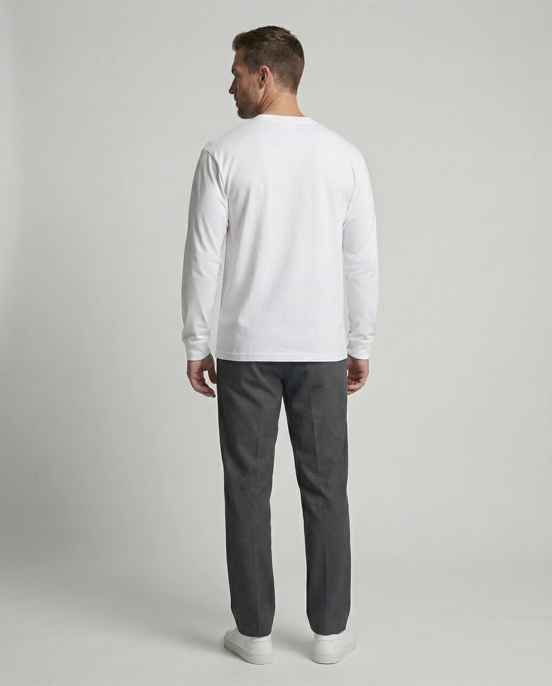 Lässiges Baumwoll Langarmshirt Weiß Oversize T-Shirt für coole Urban Styles - Image 3