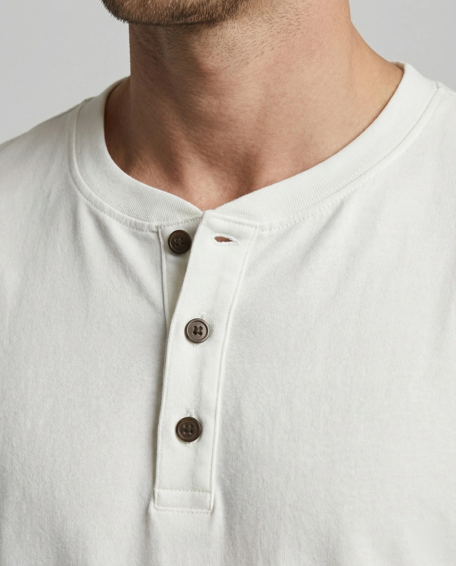 Lässiges Herren Henley T-Shirt aus Roma-Stoff Loose Fit Kurzarm Shirt - Image 2