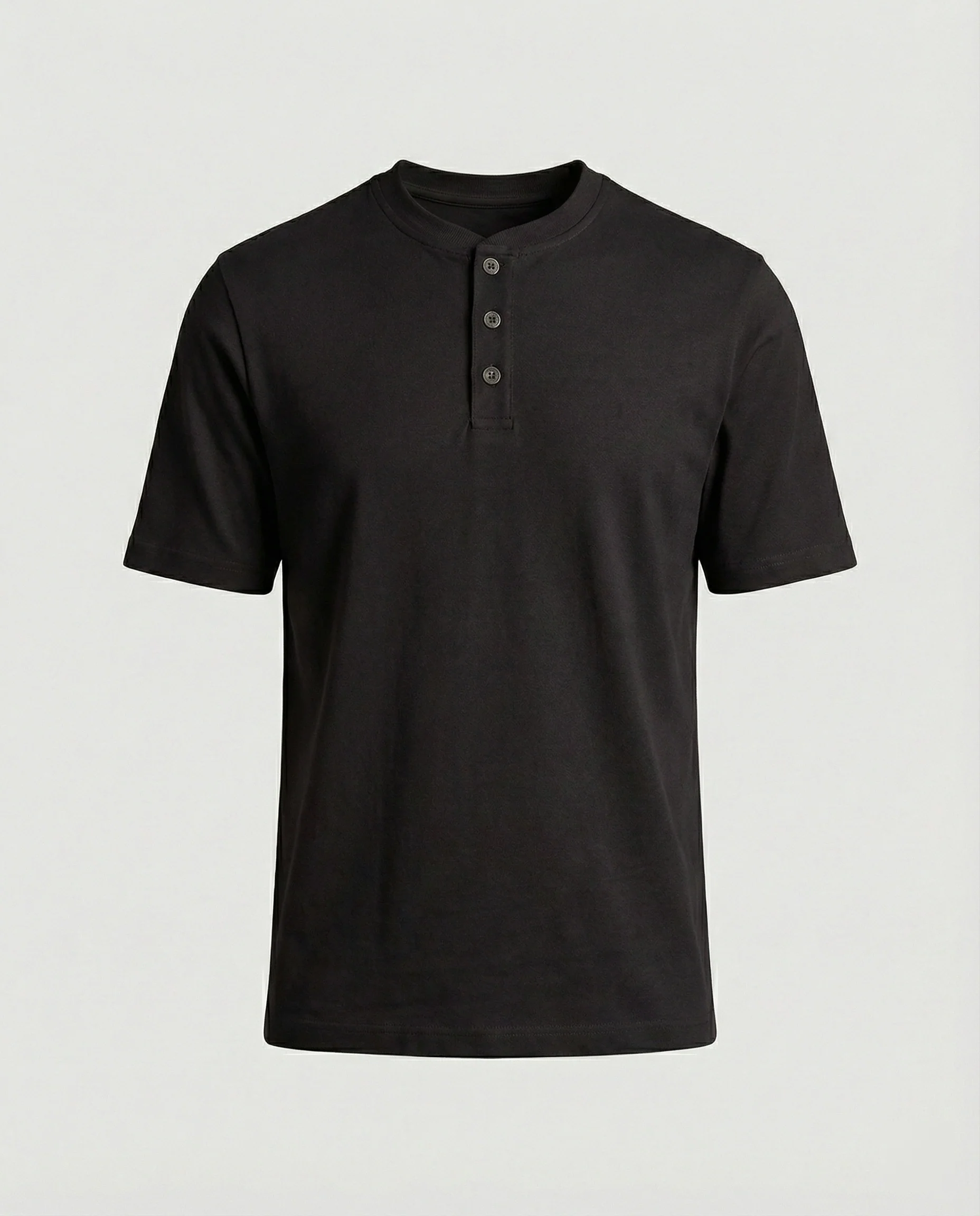 Lässiges Herren Henley T-Shirt aus Roma-Stoff Loose Fit Kurzarm Shirt - Image 7