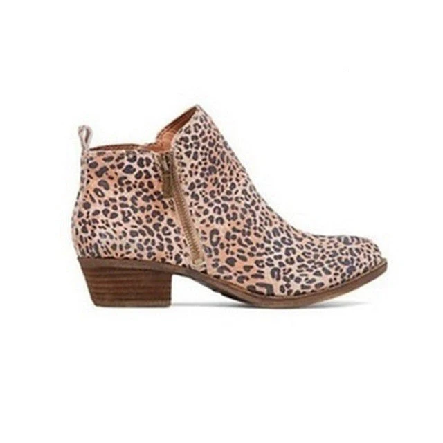 Leder Damen Stiefeletten mit Blockabsatz und seitlichem Reißverschluss – Marit Heidi Mode - Image 3