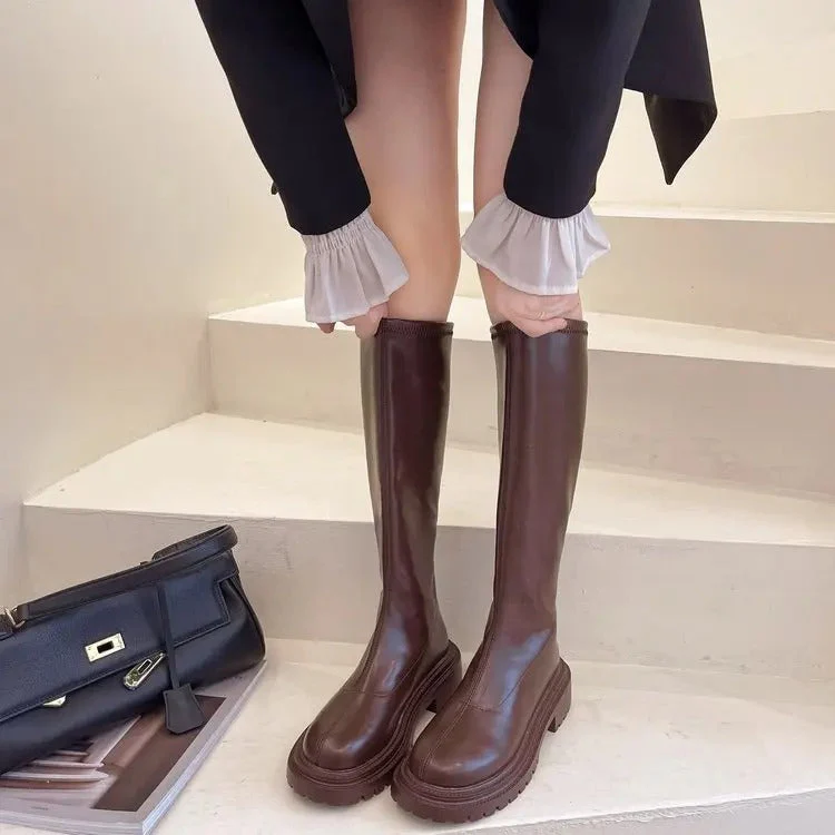 Lange Lederstil Damenstiefel Heidi Mode - Image 7