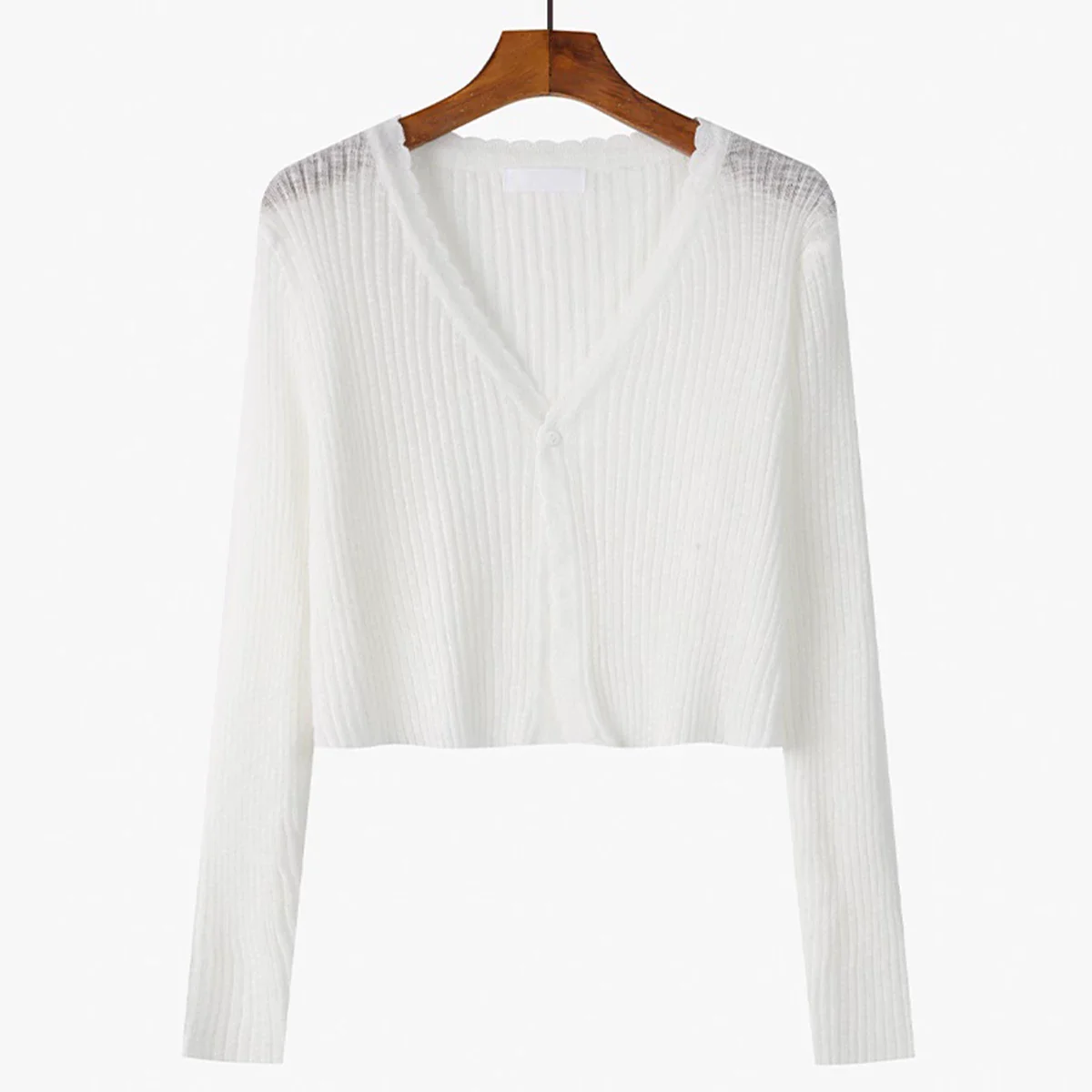Leichter Damen Strick-Cardigan Sommer Sonnenschutz Jäckchen Blau Kurz - Image 10