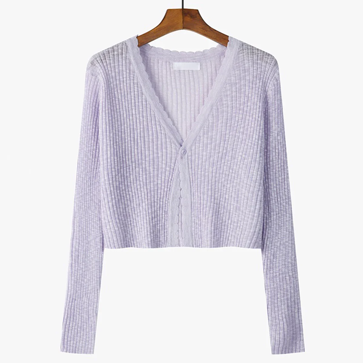 Leichter Damen Strick-Cardigan Sommer Sonnenschutz Jäckchen Blau Kurz - Image 15