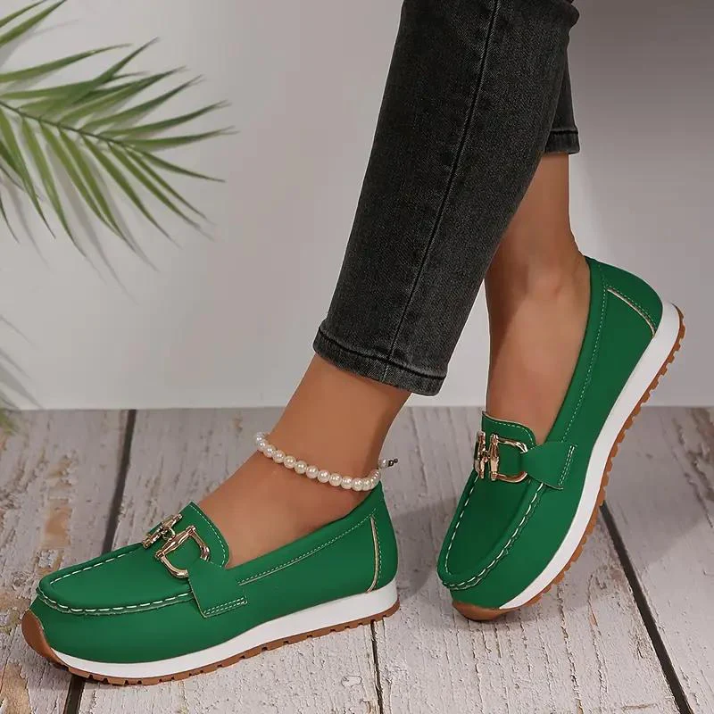 Loafer - Metall Schnalle - Slip-On - Ge shoes - Damenschuhe Heidi Mode - Image 4