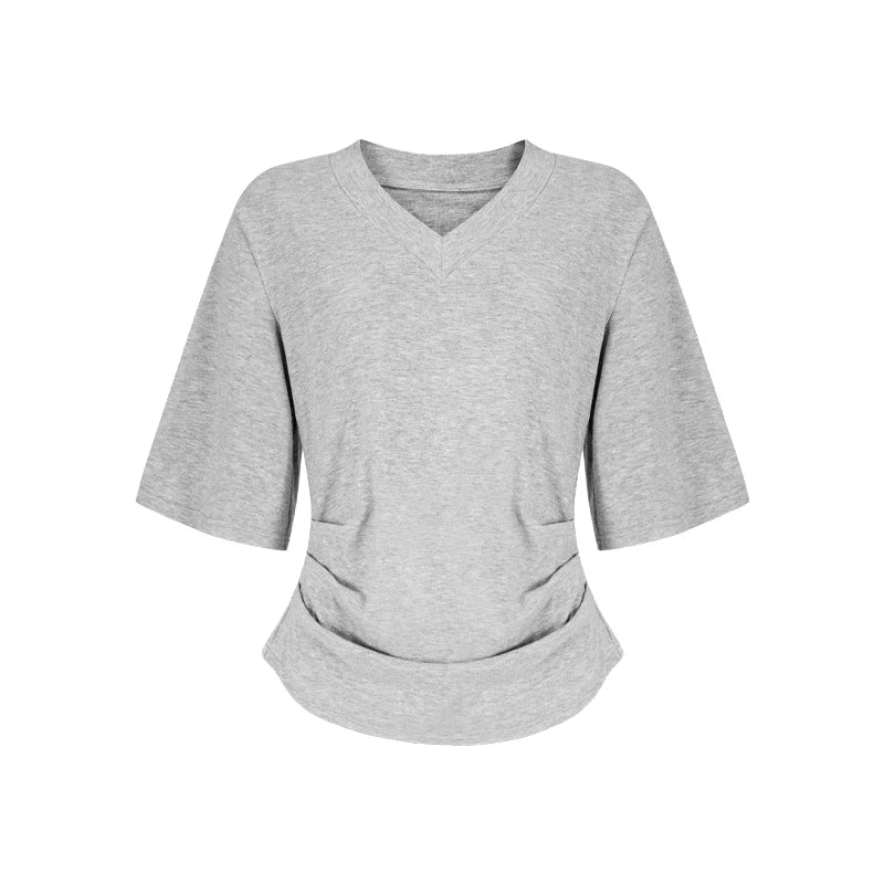 Locker geschnittenes Damen V-Neck T-Shirt Sommer Übergröße Bequem Soft - Image 13