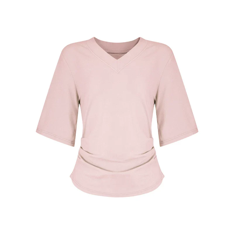 Locker geschnittenes Damen V-Neck T-Shirt Sommer Übergröße Bequem Soft - Image 15