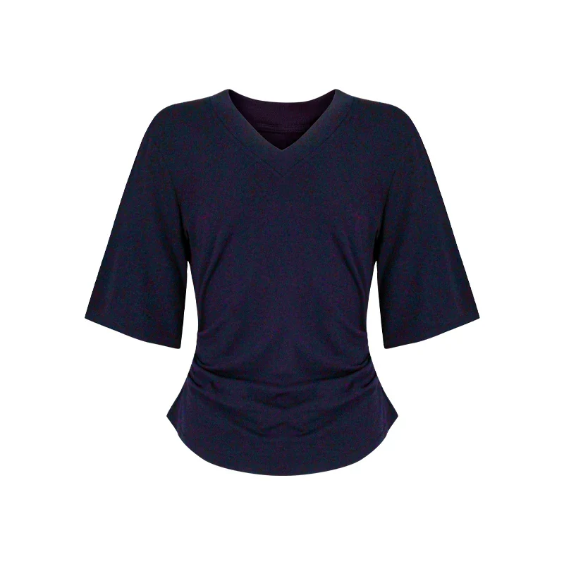 Locker geschnittenes Damen V-Neck T-Shirt Sommer Übergröße Bequem Soft - Image 16
