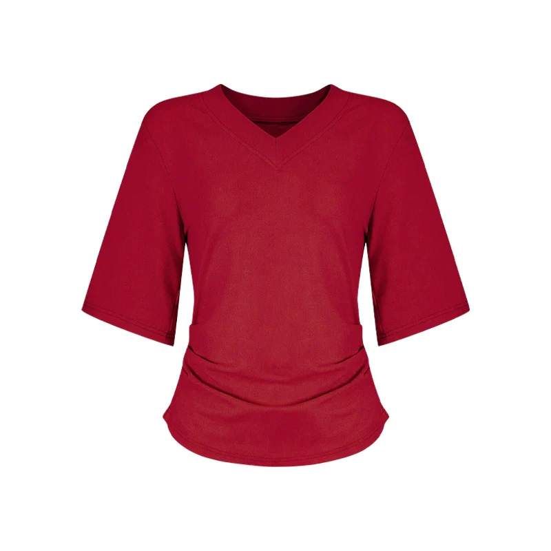 Locker geschnittenes Damen V-Neck T-Shirt Sommer Übergröße Bequem Soft - Image 18