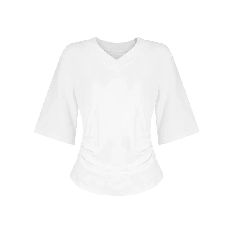 Locker geschnittenes Damen V-Neck T-Shirt Sommer Übergröße Bequem Soft - Image 5