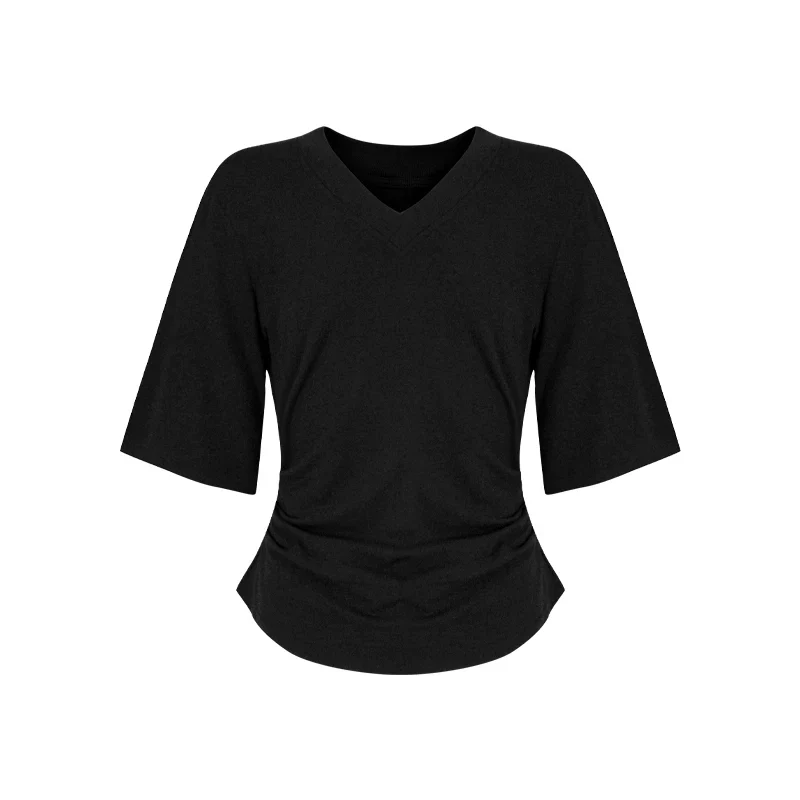Locker geschnittenes Damen V-Neck T-Shirt Sommer Übergröße Bequem Soft - Image 6
