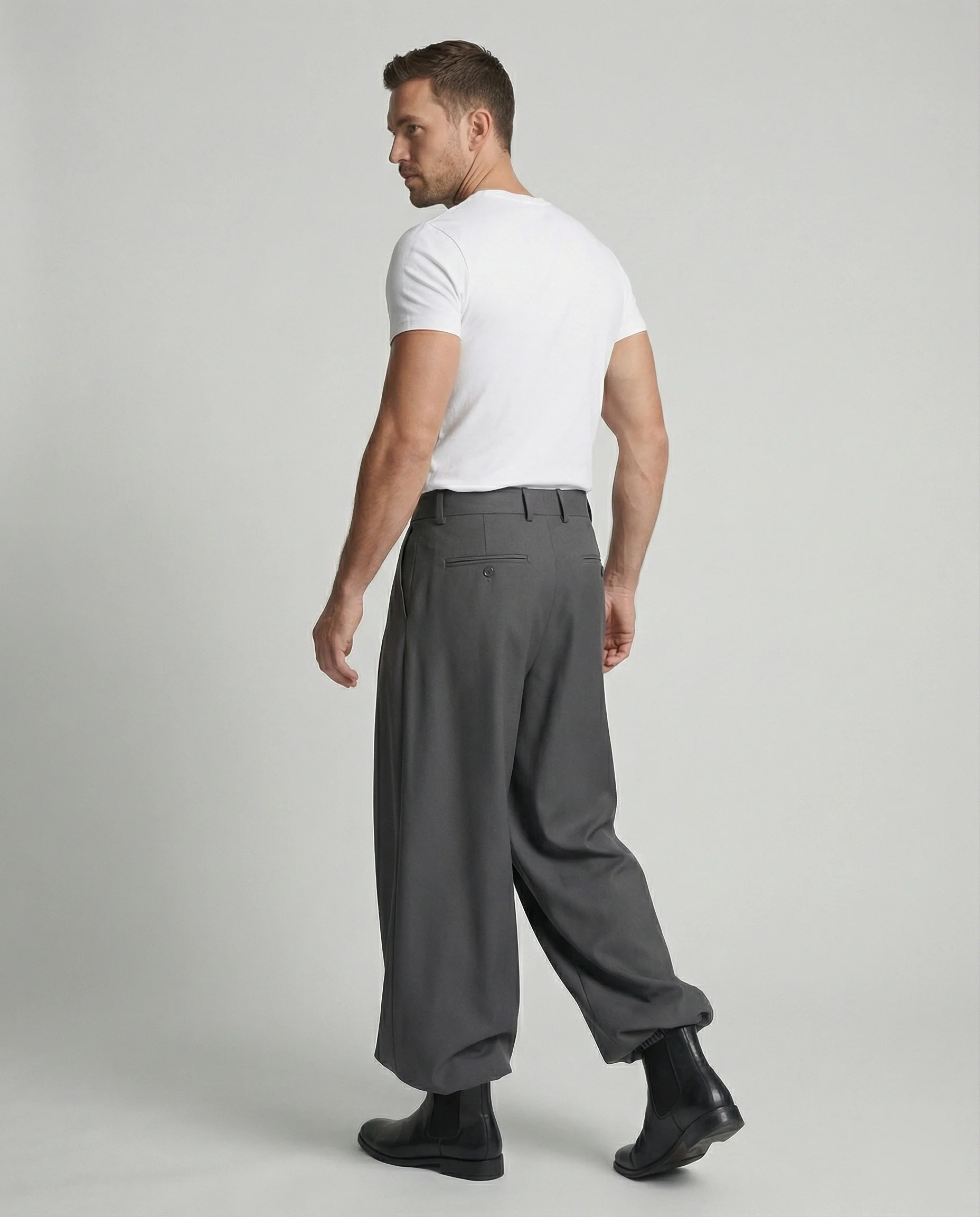 Lockere Oversize Herren Stoffhose Casual Streetwear Weites Bein Unisex - Image 4