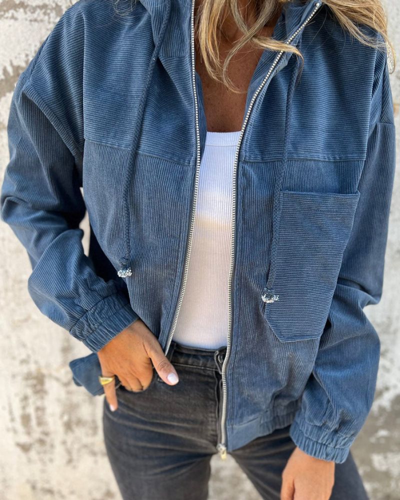 Heidi-Mode | leichte Cord-Jacke mit Kapuze für Damen - Image 10