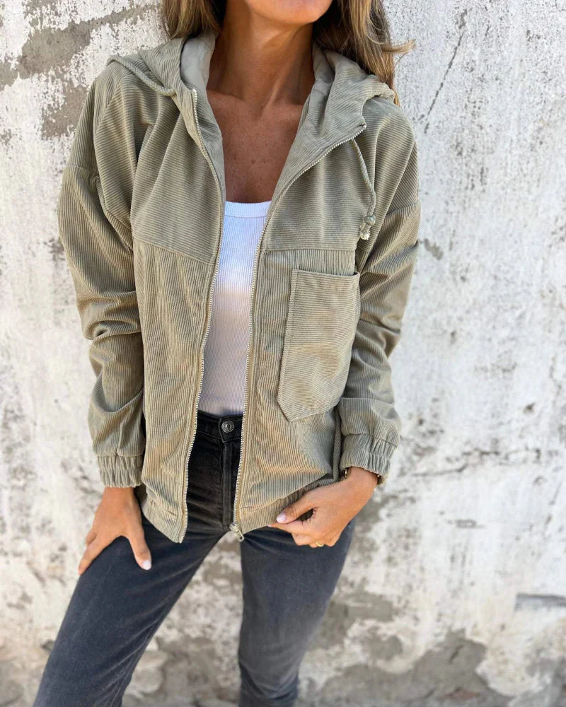 Heidi-Mode | leichte Cord-Jacke mit Kapuze für Damen - Image 13