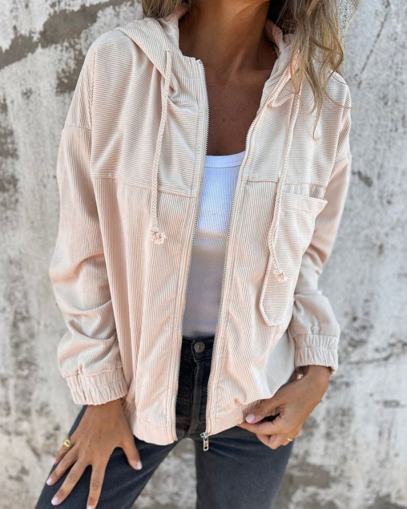 Heidi-Mode | leichte Cord-Jacke mit Kapuze für Damen - Image 4