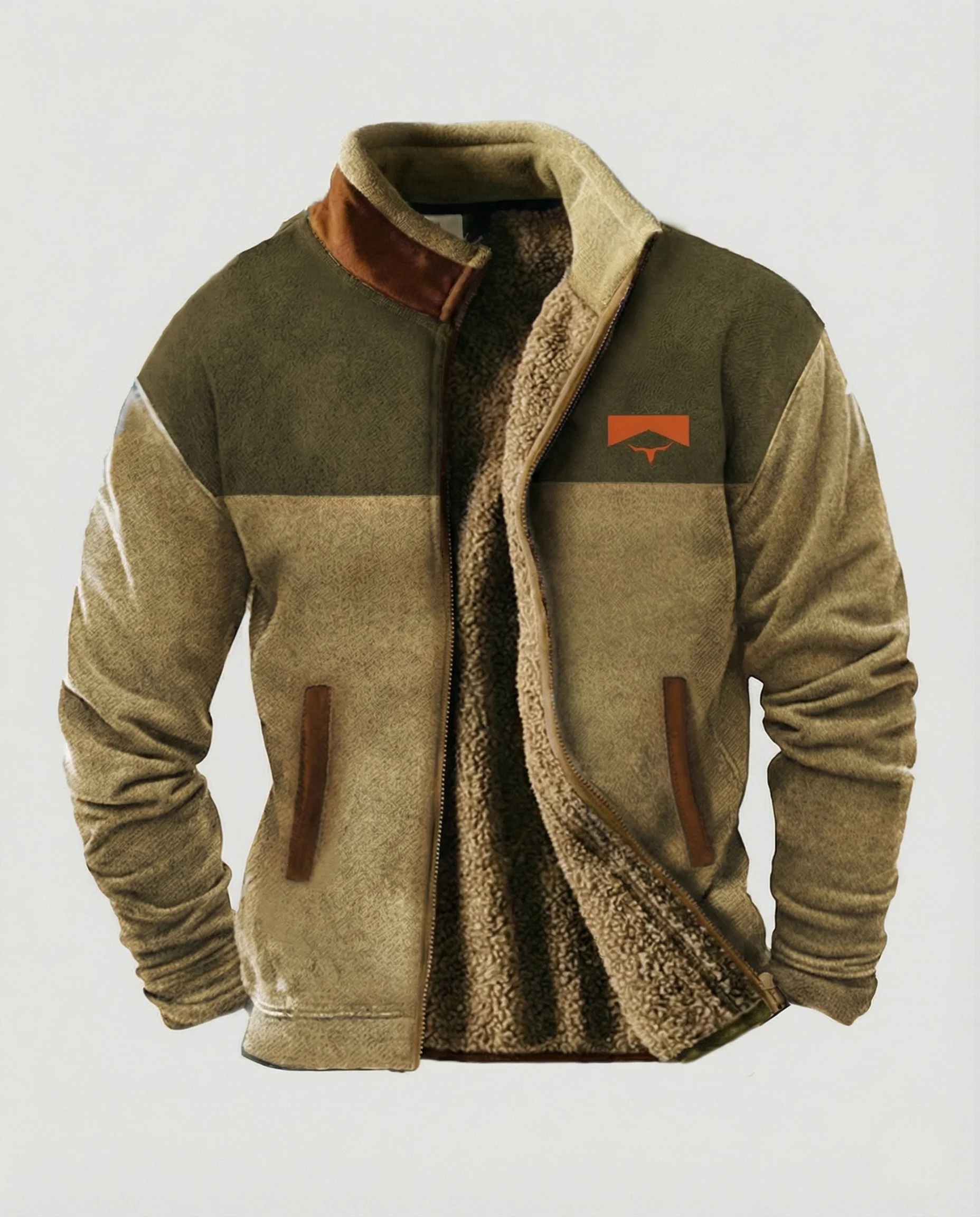 Herren Polyester Outdoor Jacke mit Reißverschluss & Umlegekragen | Heidi-Mode - Image 6