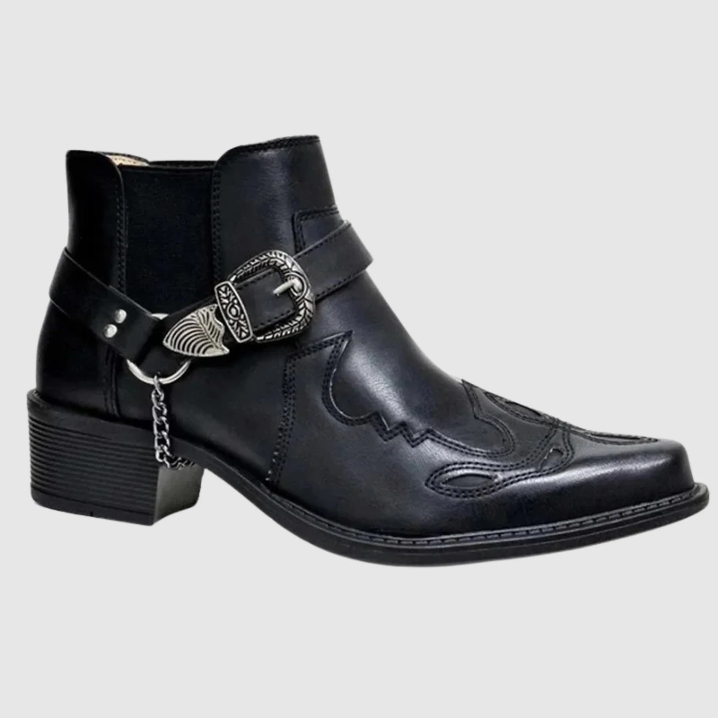 Cowboystiefel aus Leder mit hoher Kettenschnalle Heidi Mode - Image 2